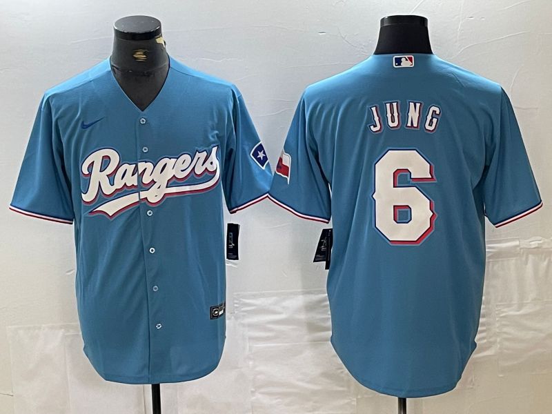 Men Texas Rangers 6 Jung blue Game Nike 2024 MLB Jersey